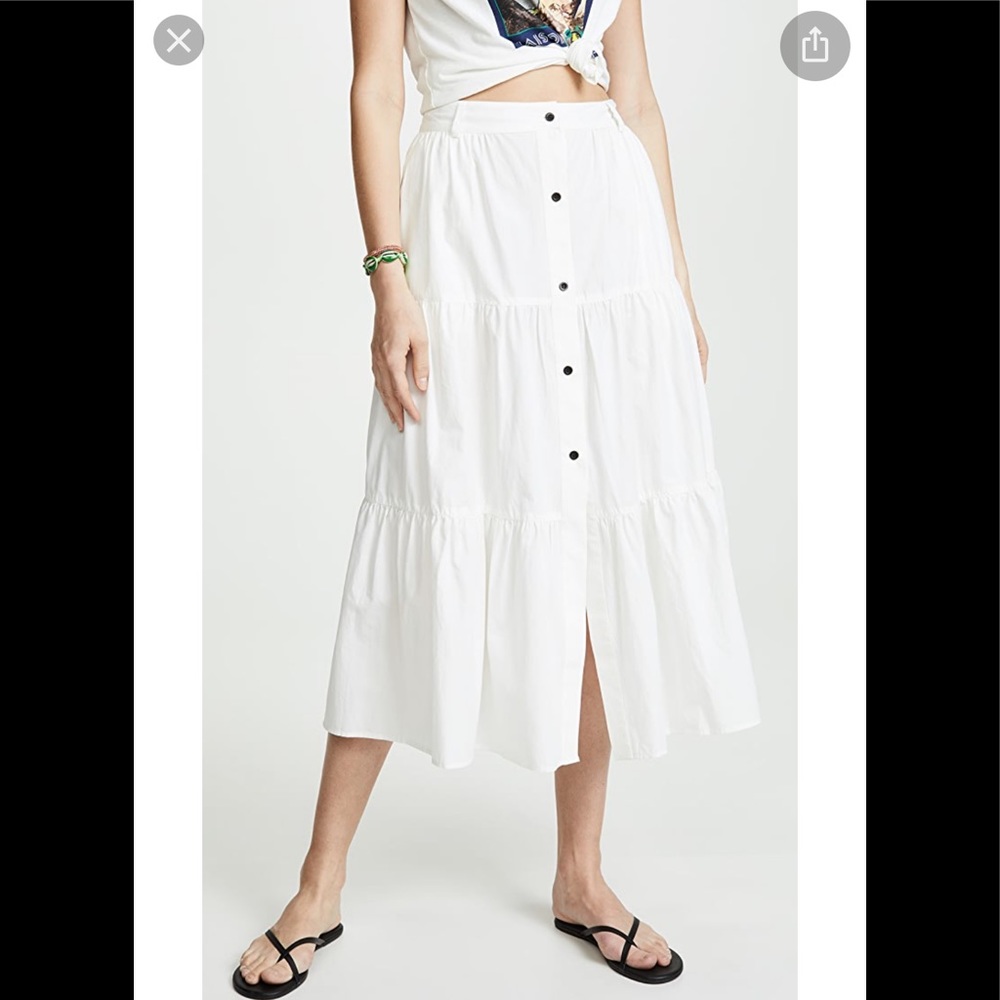 Solid and striped white tiered skirt. Worn twice